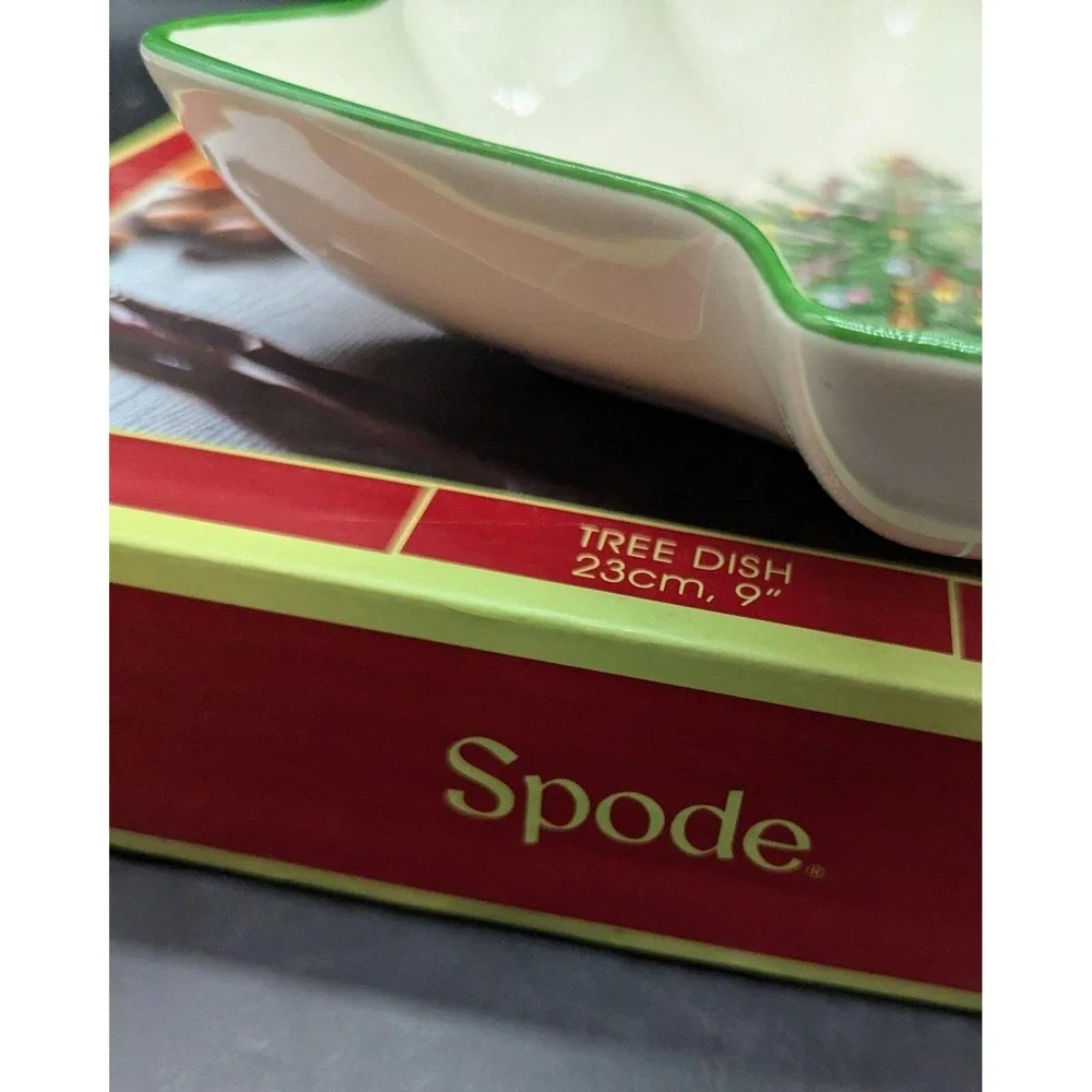 SPODE Christmas Tree Shaped Candy Nut Dish Bowl 8